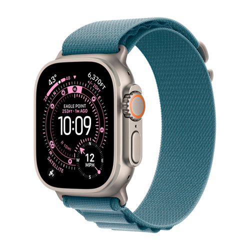 Умные часы Apple Watch Ultra 3 (2025) GPS + Cellular, 49mm, Natural Titanium Case with Light Blue Alpine Loop, L