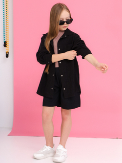 Рубашка Лен, черная