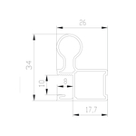 СТАНДАРТ Вертикальный профиль O (5,40 м) черный матовый (RAL) (AS0482) Aristo