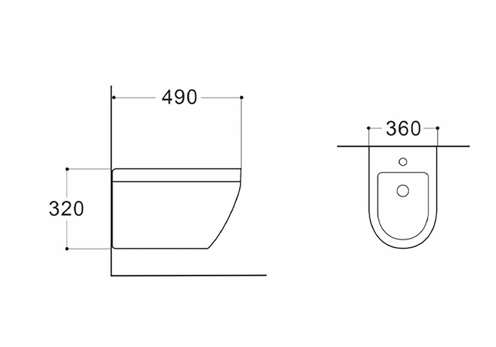 Биде подвесное Aquatek ЛЕЯ AQ1099-00 , 490*360*320, цвет белый, крепеж