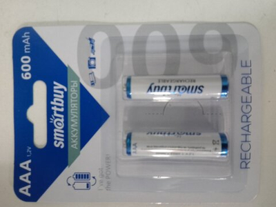 Аккумулятор Smartbuy R03/AAA, 1.2V 600mAh, блистер. (Цена за 2шт)