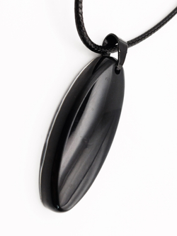 Кулон черный овал