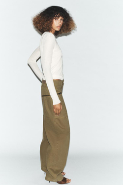 ZARA ДВОЙНОЙ ТРИКОТАЖНЫЙ ТОП, БЕЛЫЙ