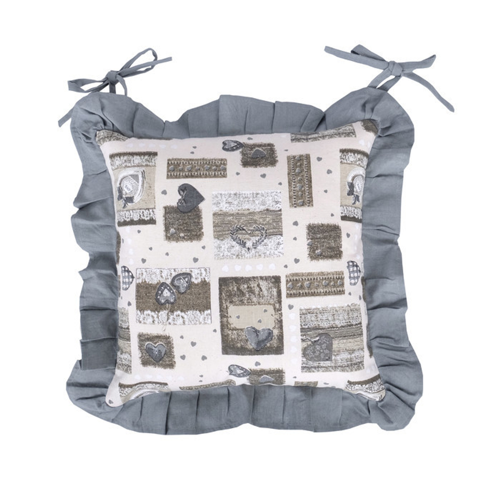 Подушка декоративная для стула "Виттория" серая 40х40см