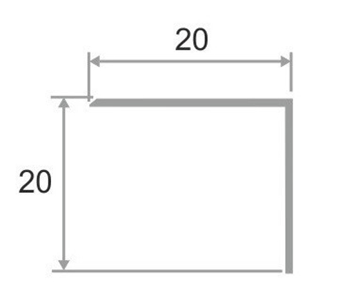 Уголок латунный без отверстий ЛПН-20х20 2700 мм