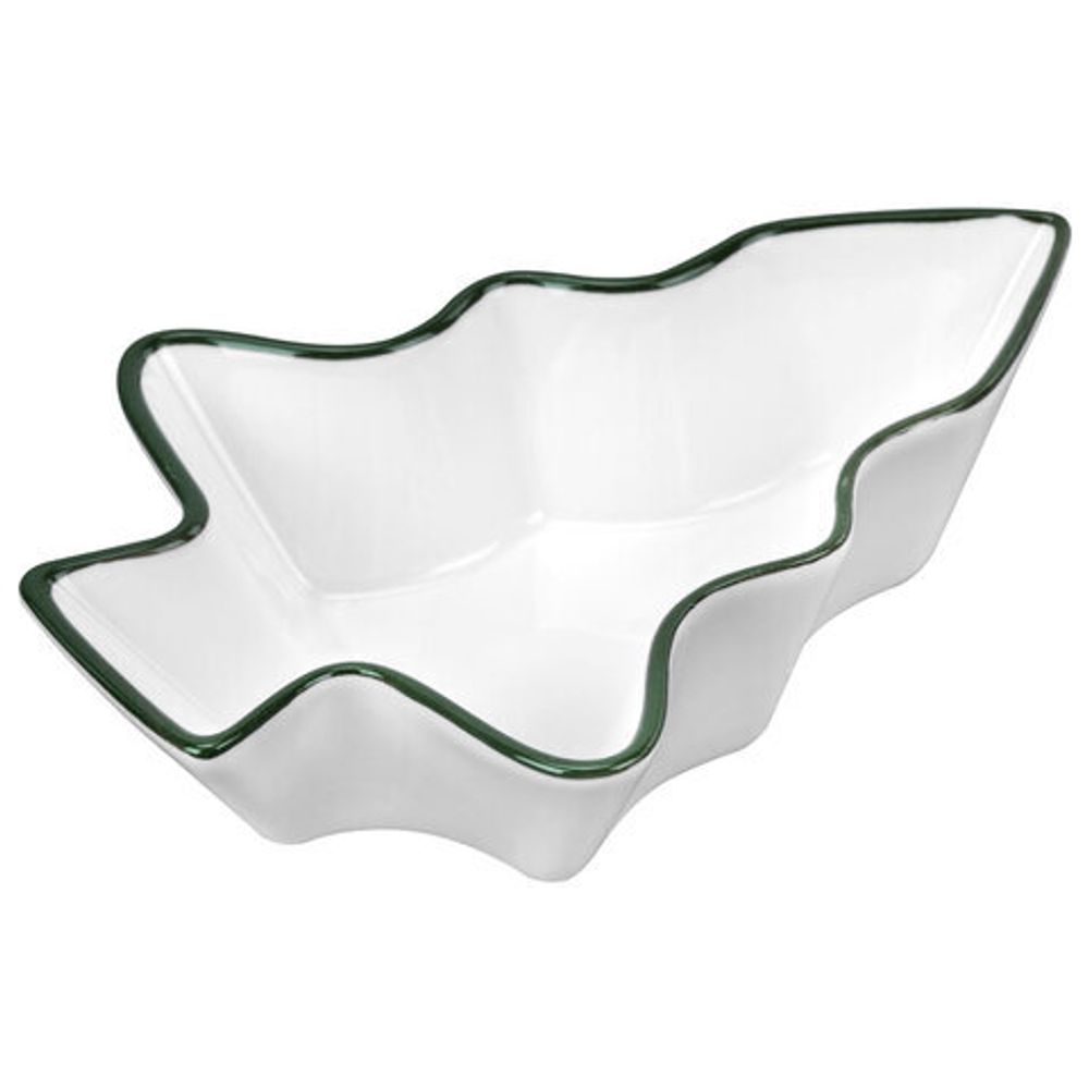 Тарелка сервировочная новогодняя 16х11,8х4 см,"Елочка", каменная керамика, ЗОЛОТАЯ СКАЗКА, 592547