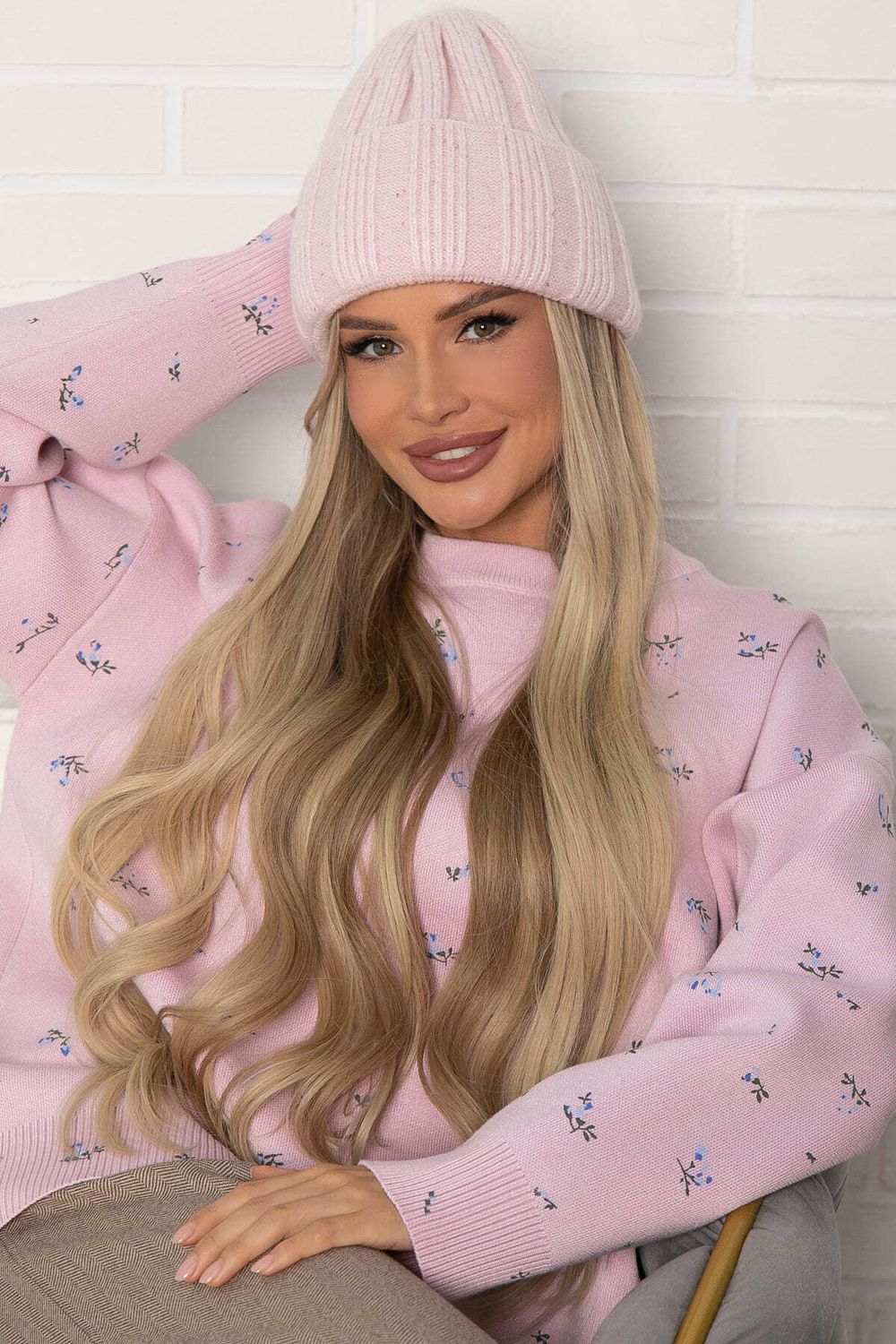 Шапка двухслойная Зимние деньки (нежно-розовая) Ш22-4М LT Collection