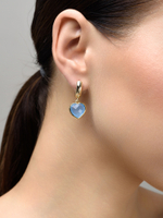 Серьги "Amour" gold с голубым агатом