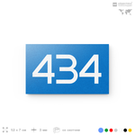Номер на дверь 434, табличка на дверь для офиса, квартиры, кабинета, аудитории, склада, голубая 120х70 мм, Айдентика Технолоджи