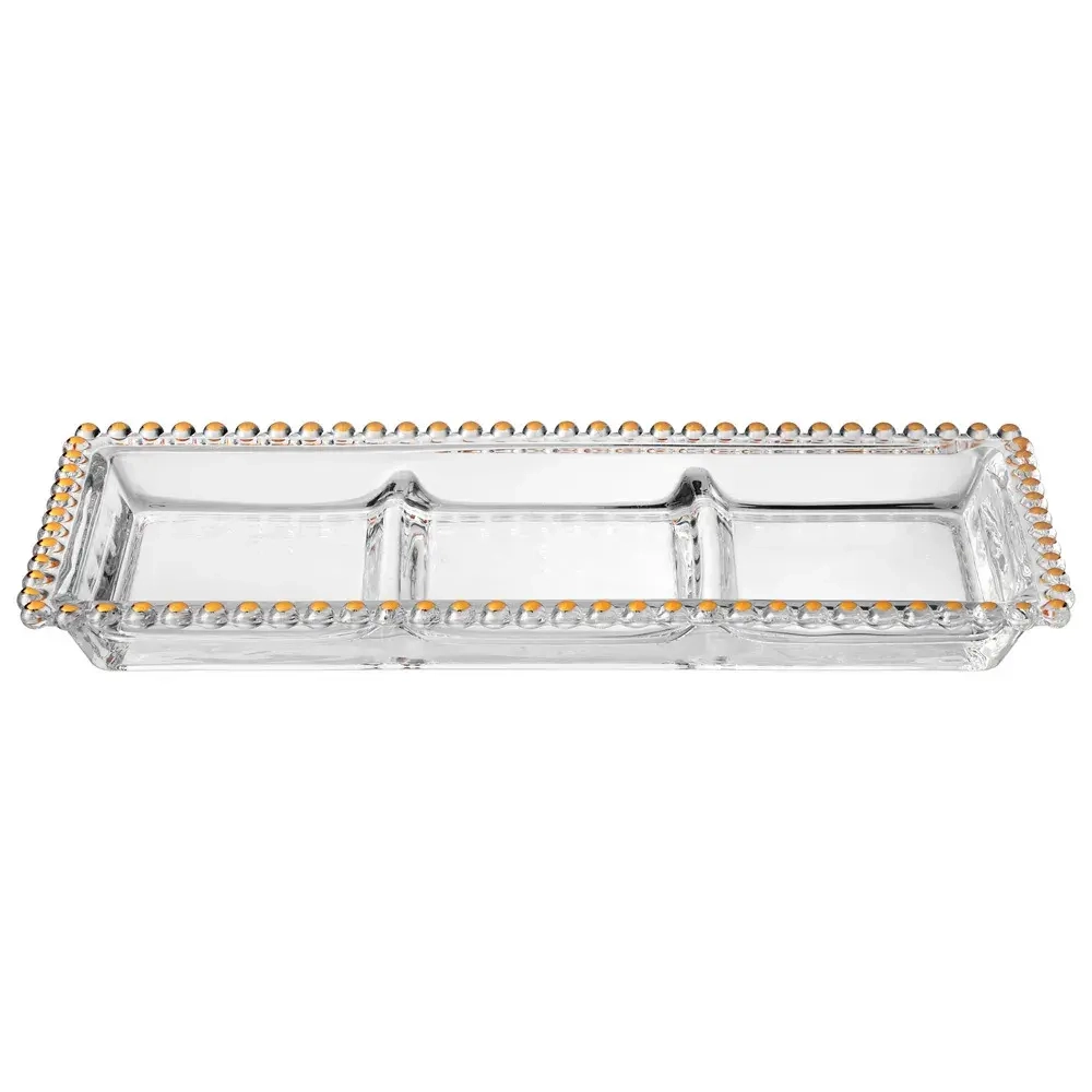 БЛЮДО СЕРВИРОВОЧНОЕ "GOLDEN CHARM", 3 СЕКЦИИ, 30*13 СМ