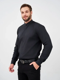 Рубашка без воротника приталенная SLIM FIT