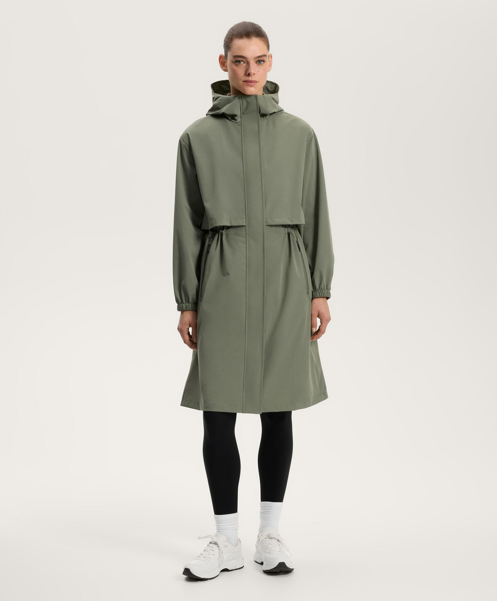 Oysho Сверхлегкий плащ с водонепроницаемостью 10 000 мм, светлый хаки