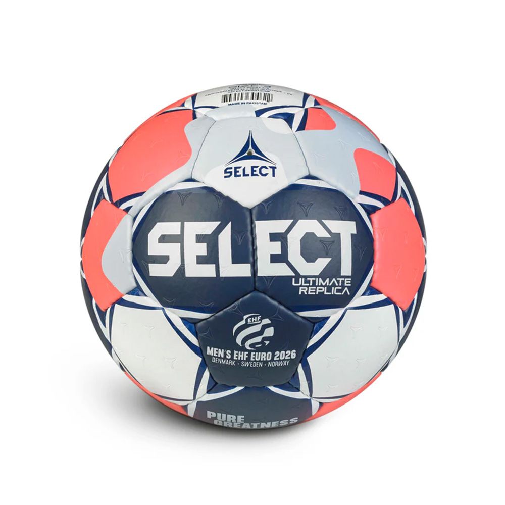 Мяч ганд. SELECT Ultimate EHF Euro Men Replica v26, 3571854749, р.2, ПУ, руч.сш, бело-сине-коралл