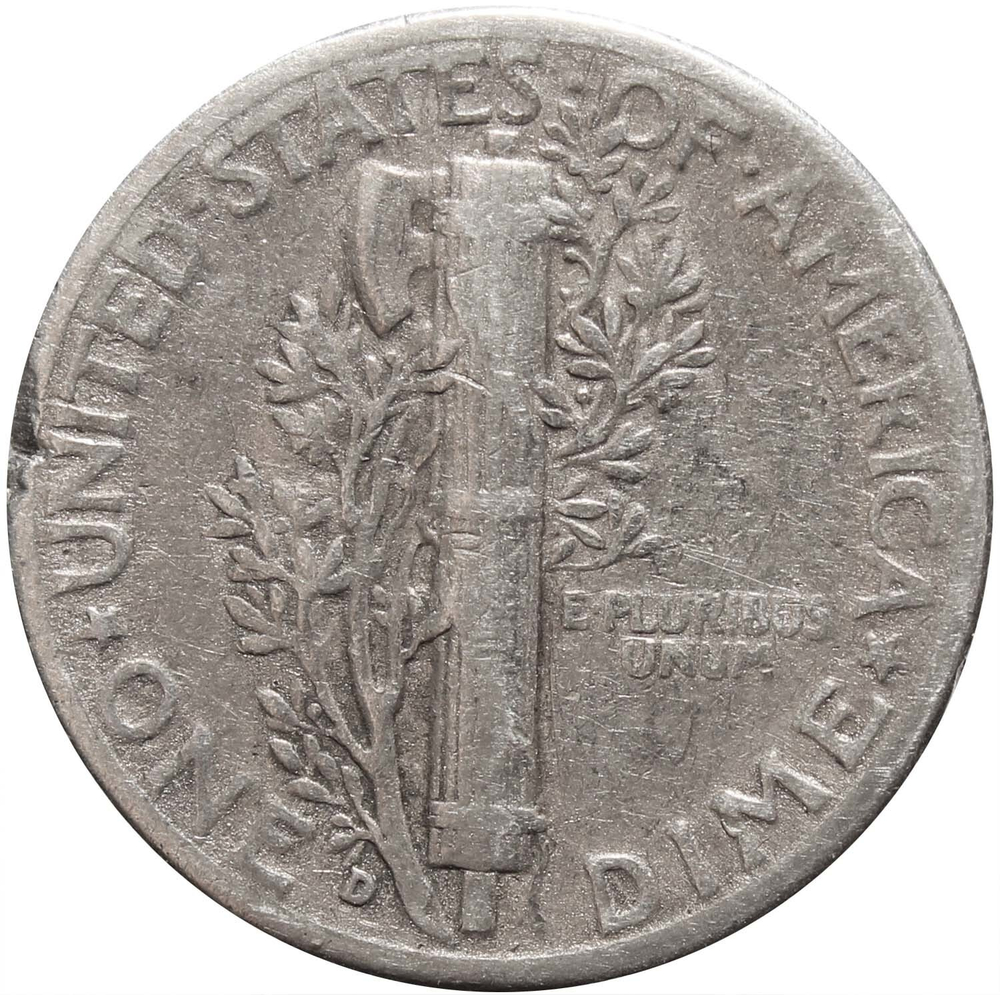 1 дайм (10 центов) 1945. США F-VF (Меркурий) Серебро