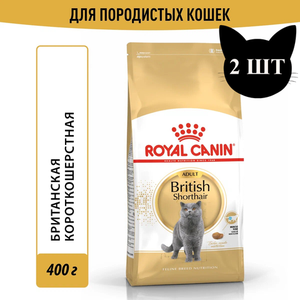 Уценка! Срок до 05.2024/ Корм для кошек, Royal Canin British Shorthair Adult, для кошек породы британская короткошерстная и породы шотландская вислоухая в возрасте от 1 года и старше