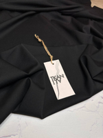 Костюмно-плательная жаккардовая шерсть с эластаном (L.Piana, 95%шерсть/5%эластан, Черная ночь, 142, 280 гр/м2)
