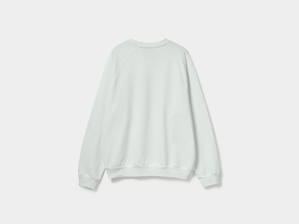 Benetton Толстовка свободного кроя из 100% хлопка с принтом Stranger Things, белый