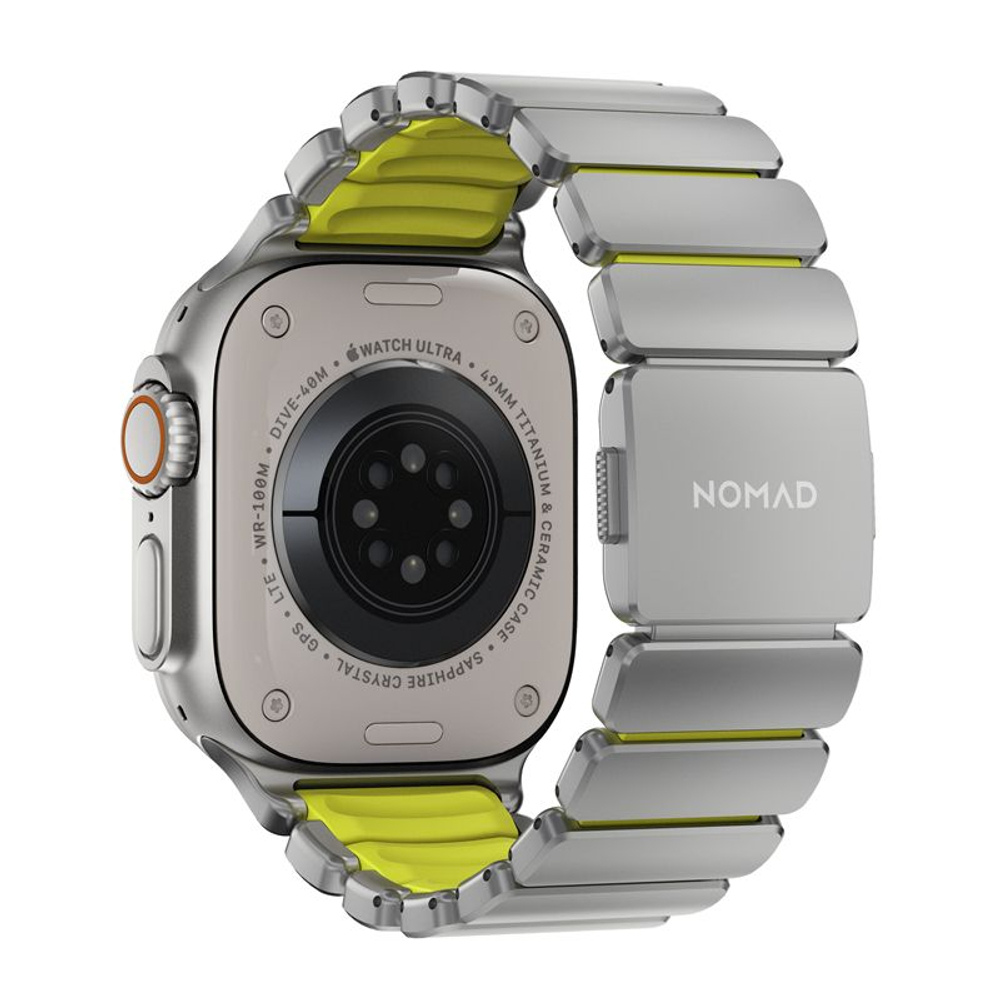 Ремешок Nomad Stratos Natural Titanium Volt FKMдля Apple Watch 45/46/49mm