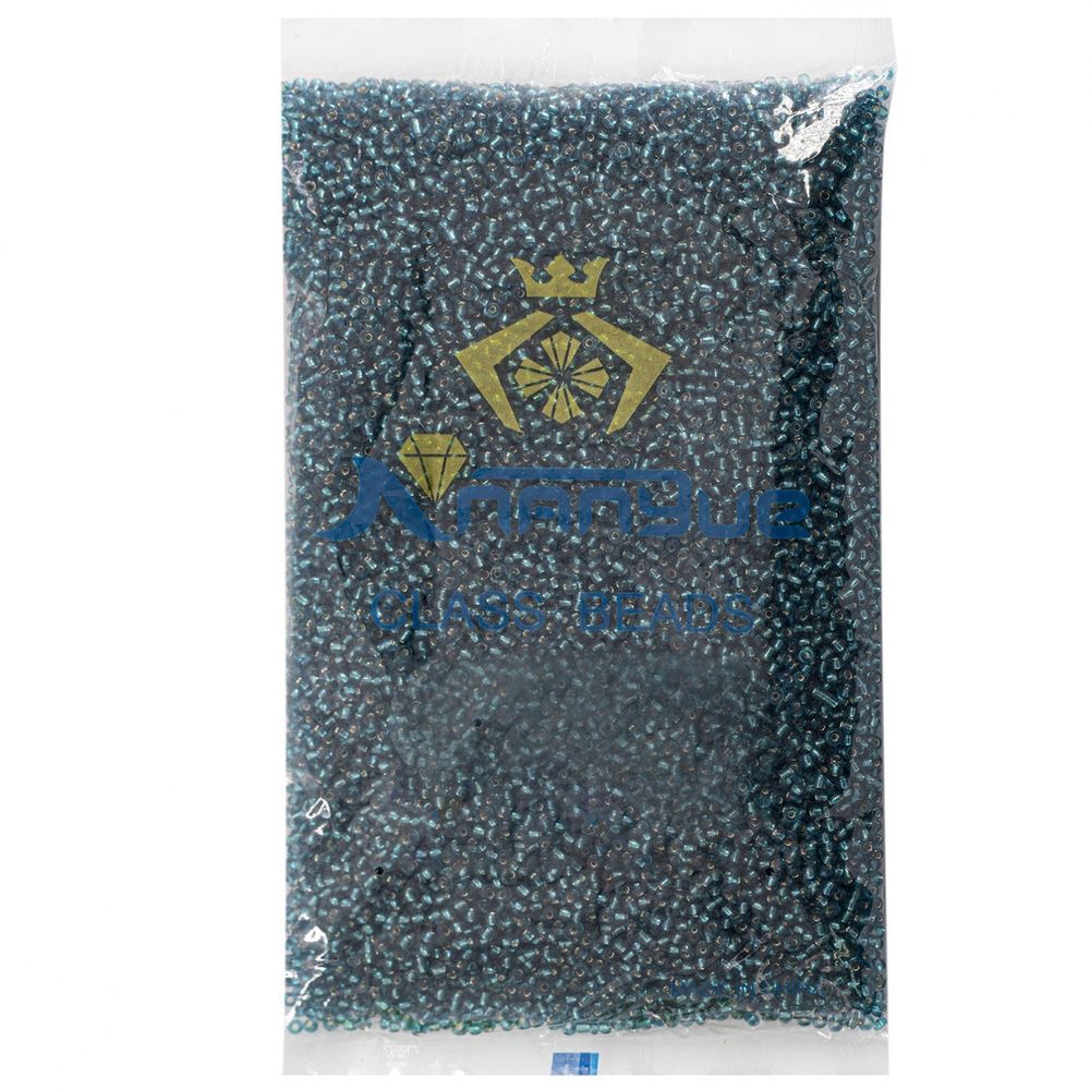 Бисер Alingar размер №8 вес 450 гр., бирюзовый прозрачный, внутреннее серебрение, пакет Бисер Alingar размер №8 вес 450 гр., бирюзовый прозрачный, внутреннее серебрение, пакет