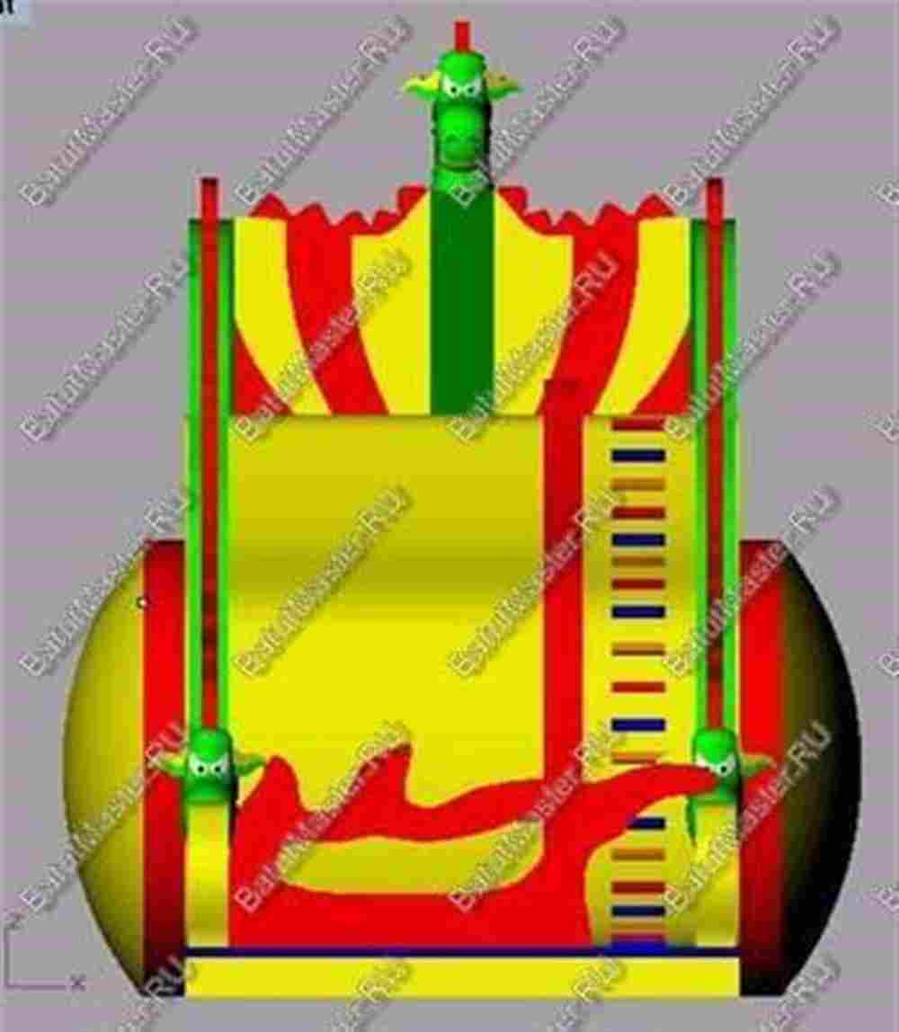 Коммерческий надувной батут-горка "Огненный дракон" 15*7*11 м