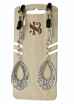 Изысканные зажимы на соски с подвесками Шахерезада (Цвет: серебристый)