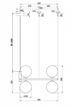 Подвесная люстра Maytoni MOD013PL-04W