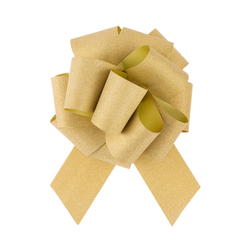 Бант Шар, Золото, Глиттер, с блестками, 21 см, 1 шт. в упак.