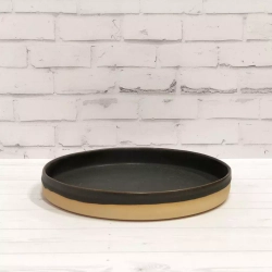 Фото тарелка с бортом черная керамическая Clayville Truffle д 240 мм в 40 мм 002013 из экологически чистой глины высокого качества