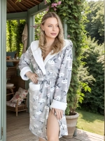 Халат махровый с капюшоном теплый