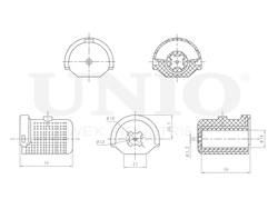 Сайлентблок задний переднего нижнего рычага UNIO RMP-20192