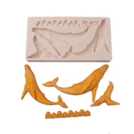 Молд силиконовый прямоугольный кит для торта