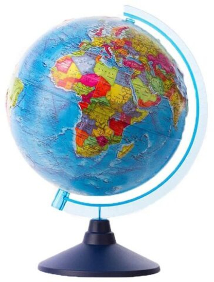 Глобус д-р 250 Политический, рельефный, классик, Евро, карт.короб