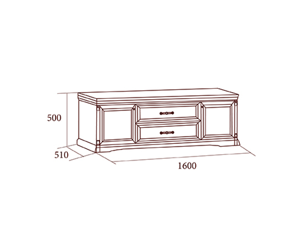 ЛОРЕНЦО Тумба ТВ 1600 (Дуб Сторсанд)