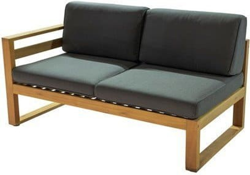 Модуль деревянный с левым подлокотником Tagliamento Booka, натуральный, темно-серый