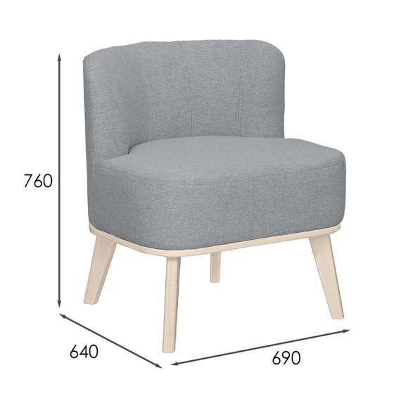 Кресло Жирон ткань серый, каркас лак