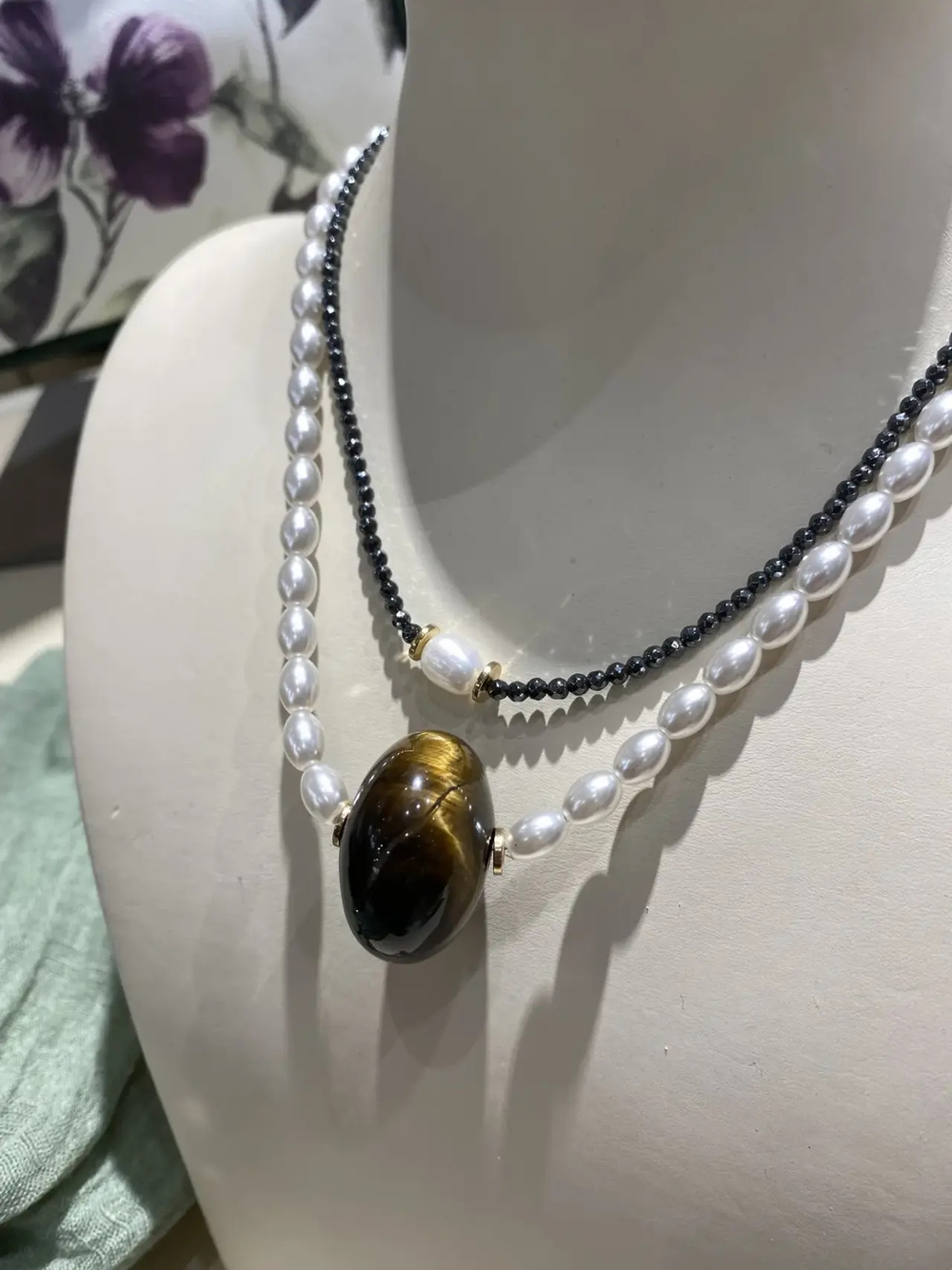 Колье М-26 2 чокер тигр-глаз P.J. MURANO