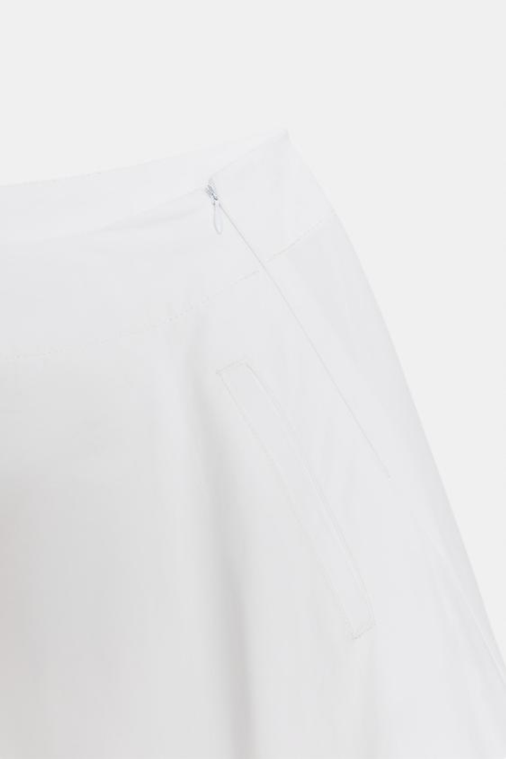 ZARA ЮБКА МИДИ АСИММЕТРИЧНОГО КРОЯ, БЕЛЫЙ