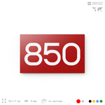 Номер на дверь 850, табличка на дверь для офиса, квартиры, кабинета, аудитории, склада, красная 120х70 мм, Айдентика Технолоджи