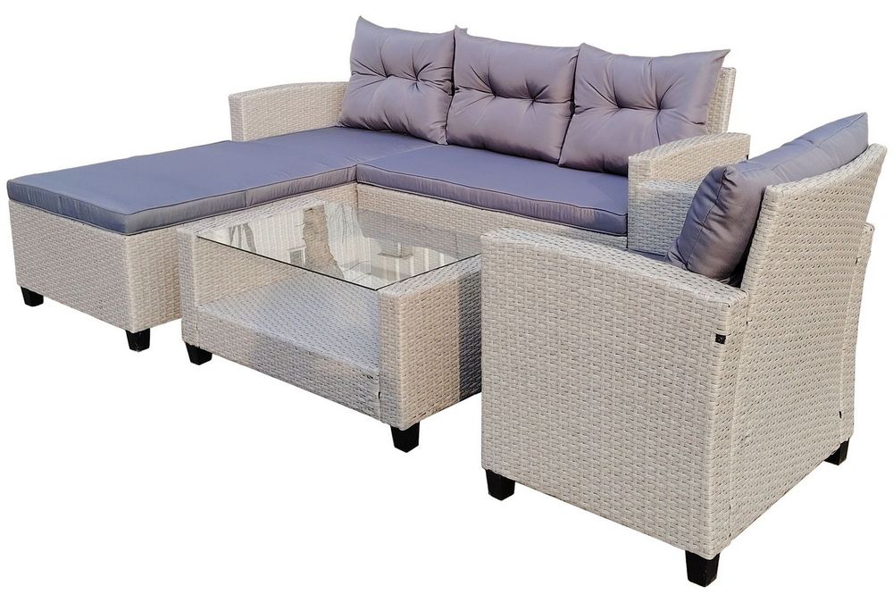 "Атланта" лаунж-зона из искусственного ротанга, цвет серый