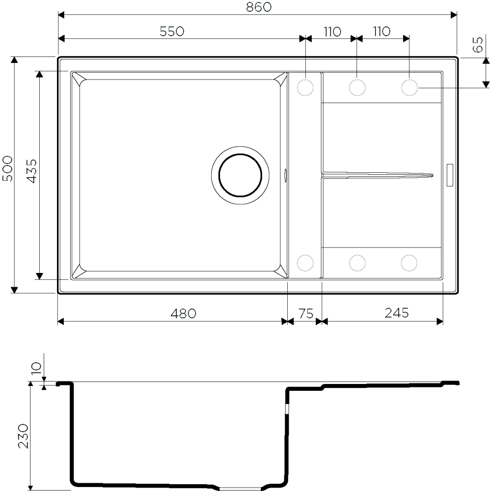 Кухонная мойка Omoikiri Sumi 86-GR
