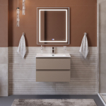 Тумба с раковиной подвесная BelBagno KRAFT-600-2C-SO-CO Бежевый матовый, раковина белая BB600ETL