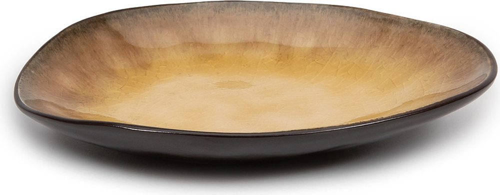 Тарелка закусочная Serax Pure, каменная керамика, овальная, 11,5 14,9 см, жёлтая