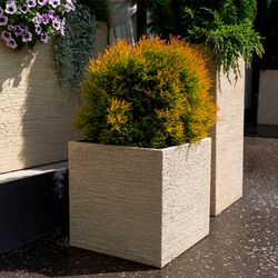 Кашпо CUBE EROSIA YELLOW 40 x 40 x 40