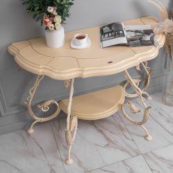 Кованый стол консоль Аделаида-2 Айвори