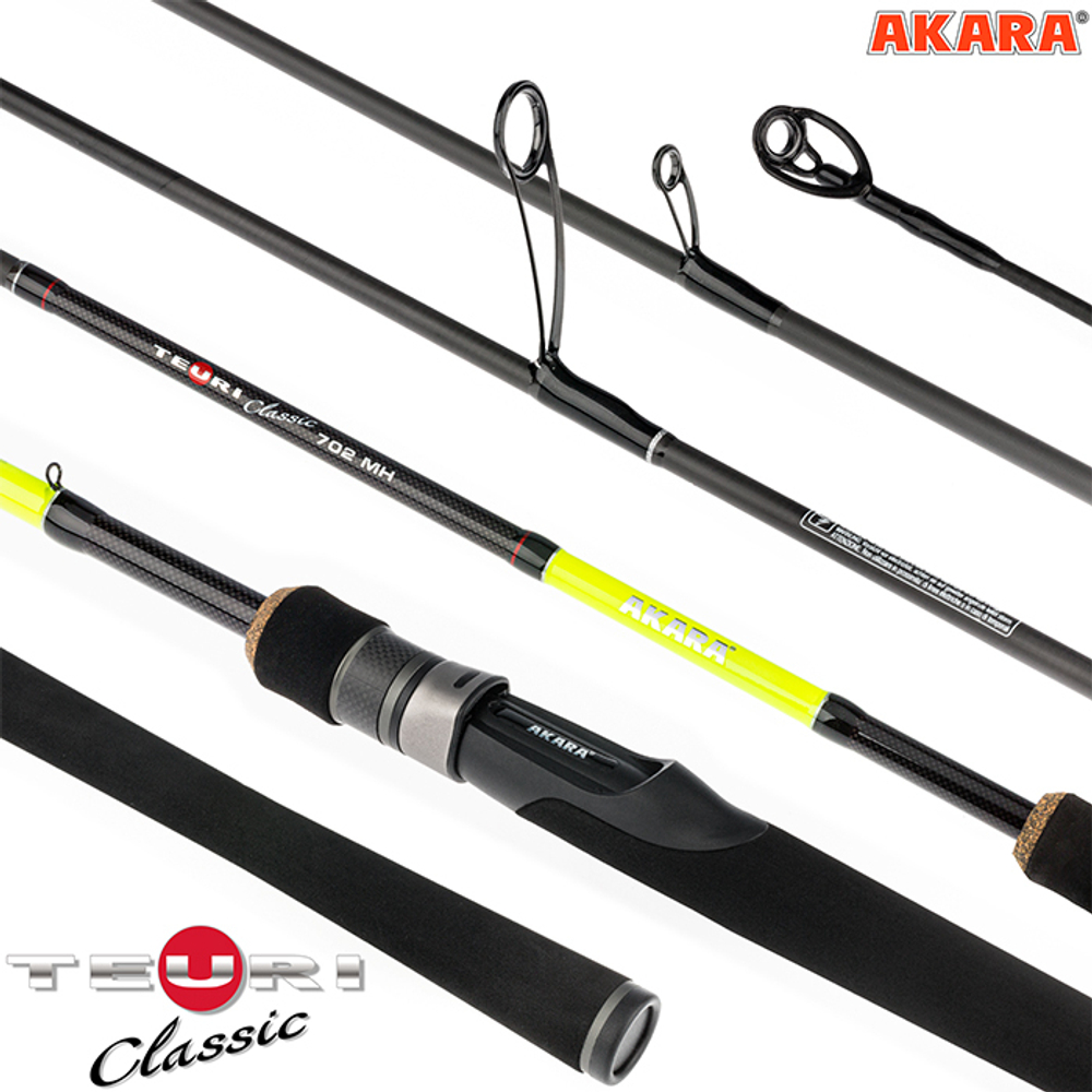 Спиннинг штекерный угольный 2 колена Akara Teuri Classic MH702 TX-30 (14-35) 2,1 м