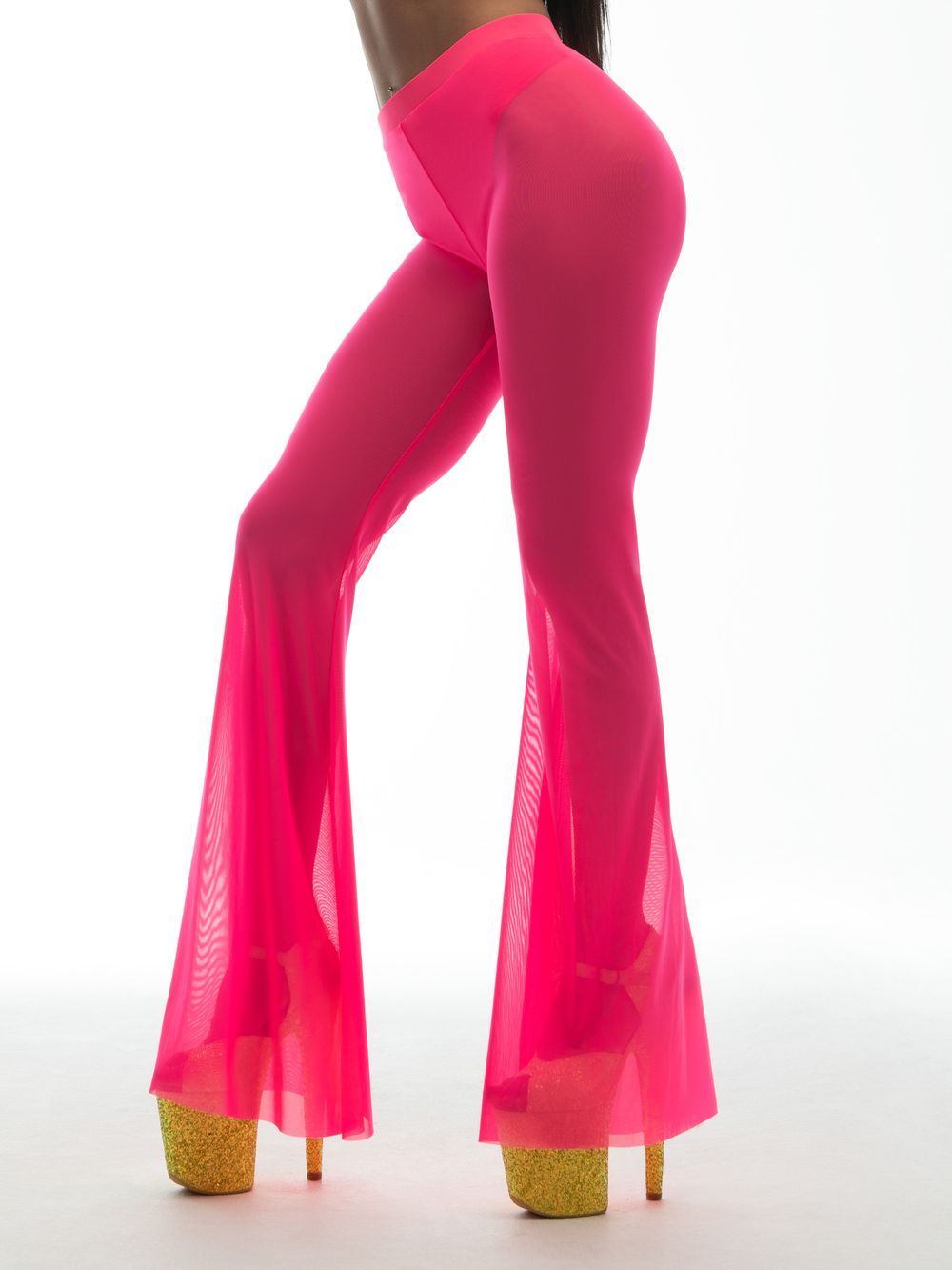 Брюки клеш Disco show, Розовый неон