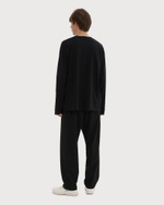 MM6 MAISON MARGIELA ЛОНГСЛИВ МУЖСКОЙ ЧЕРНЫЙ С ТРЕХ-СЛОЙНЫМ ЛОГОТИПОМ