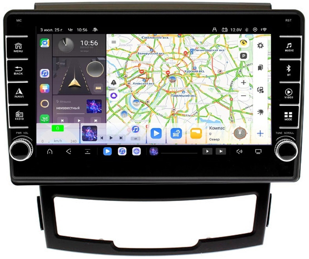 Магнитола для SsangYong Actyon II 2011-2013 - Carmedia OL-9762 (кнопки и крутилки) Android 13, TS20, 6+128Гб, CarPlay, 4G SIM-слот