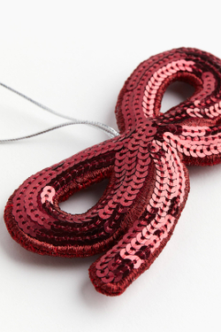 H&M ЕЛОЧНОЕ УКРАШЕНИЕ "БАНТ", КРАСНЫЙ