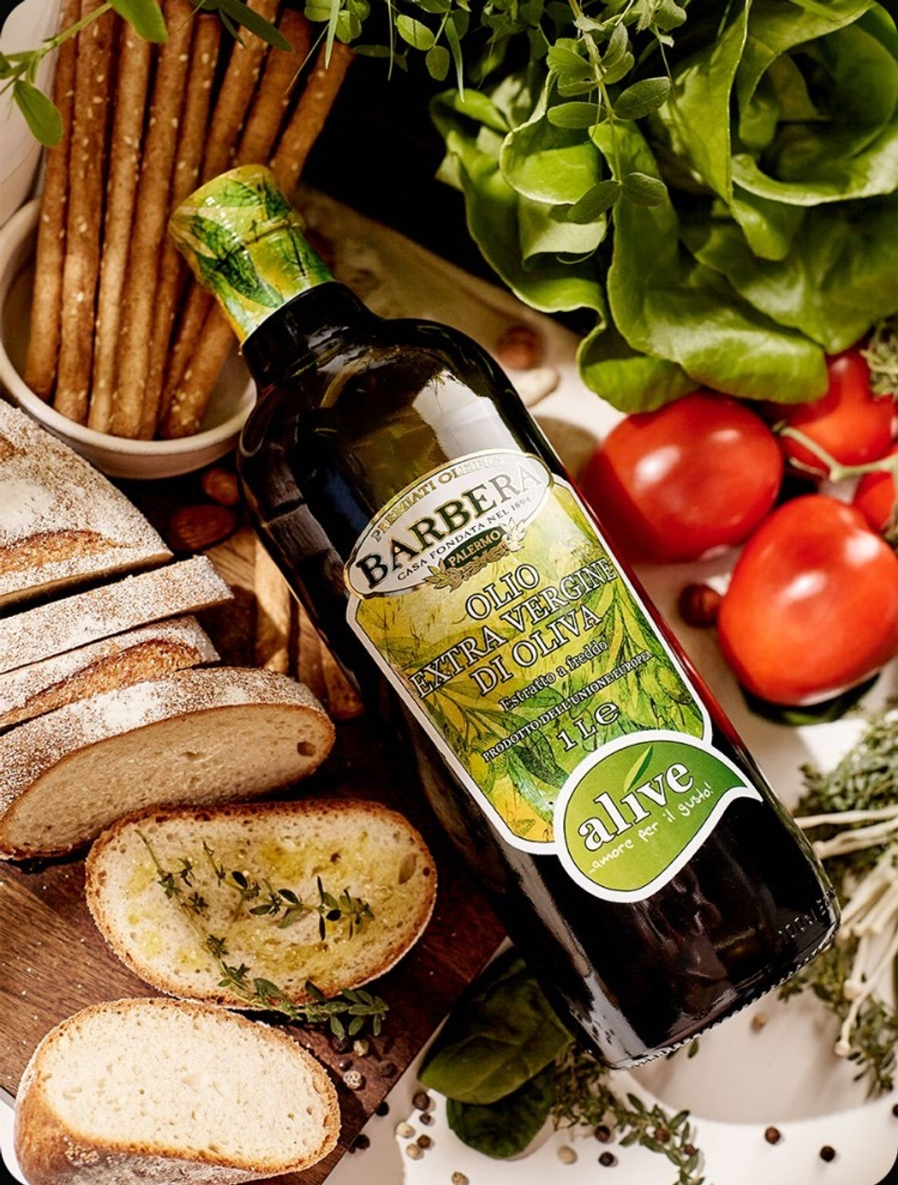 Оливковое масло BARBERA Alive Extra Virgin 1 литр Италия
